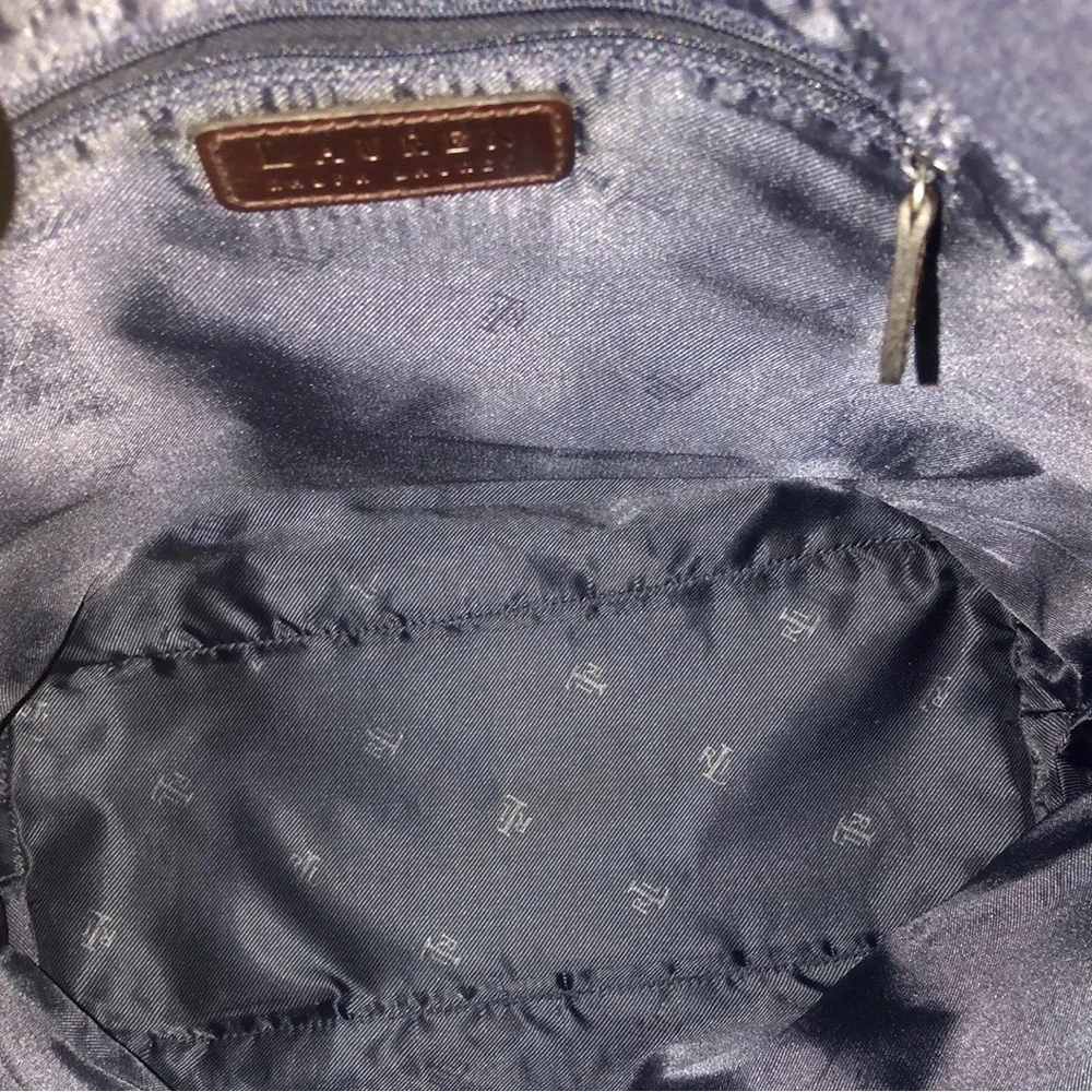 Vintage RALPH LAUREN Oversized Denim Tote Bag w Leather Braided Shoulder Straps